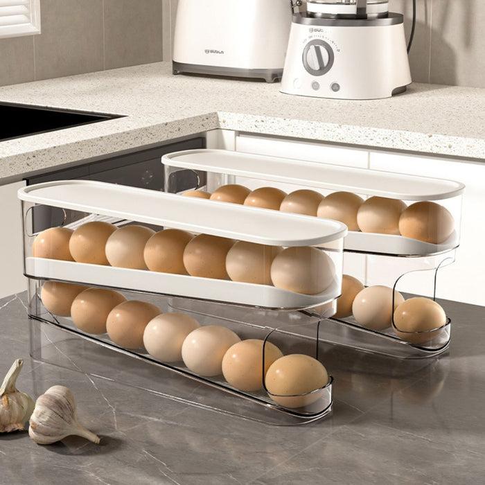 Auto Rolling Egg Organizer – Keep Your Fridge Neat & Smart