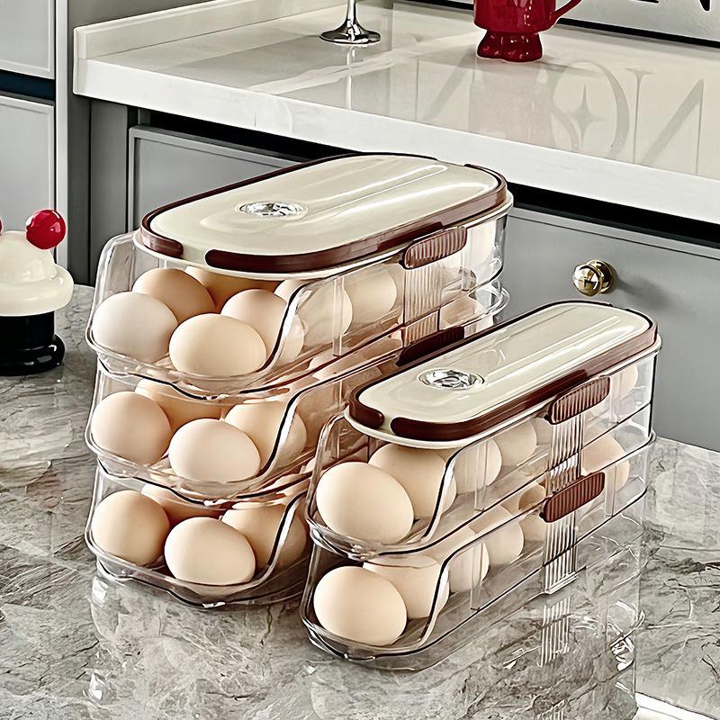 Auto Rolling Egg Organizer – Keep Your Fridge Neat & Smart
