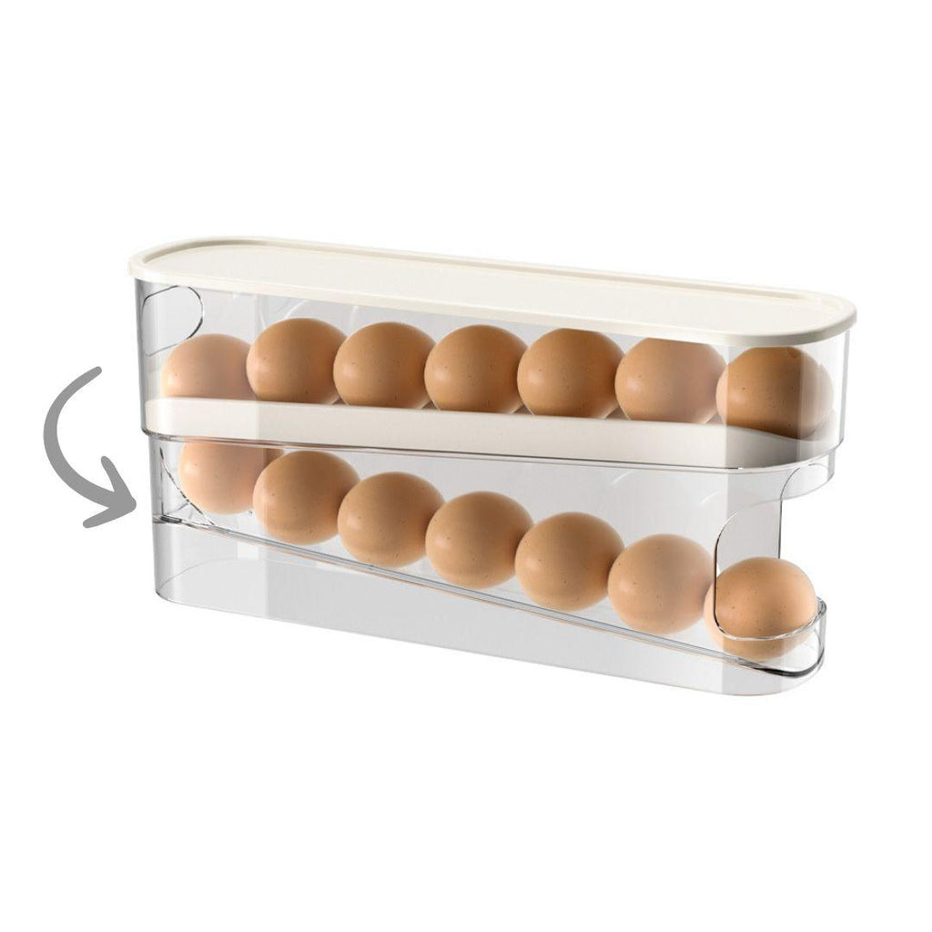 Auto Rolling Egg Organizer – Keep Your Fridge Neat & Smart