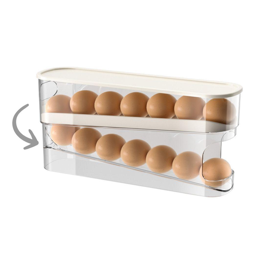 Auto Rolling Egg Organizer – Keep Your Fridge Neat & Smart