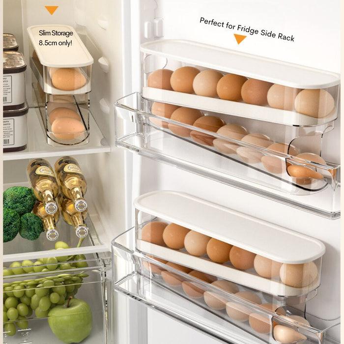 Auto Rolling Egg Organizer – Keep Your Fridge Neat & Smart