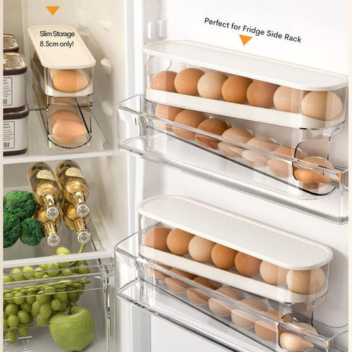 Auto Rolling Egg Organizer – Keep Your Fridge Neat & Smart
